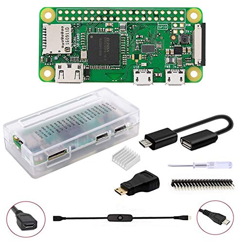 GeeekPi Raspberry Pi ZERO W Basic Starter Kit - Incluye estuche Raspberry Pi ZERO W (inalámbrico) y acrílico Raspberry Pi Zero W (transparente)