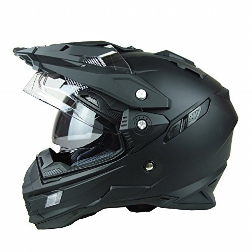 GJJ Casco de Motocross, Casco Locomotora de Doble Objetivo de Casco Completo para Hombres con Casco Multifunción,UN,2XL