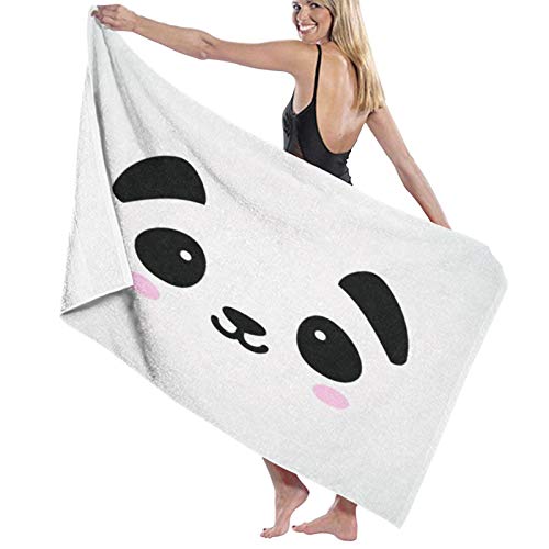 Grande Suave Ligero Microfibra Toalla de Baño Manta,Lindo Panda Cara Icono del Concepto Logotipo Animal Oso Panda,Hoja de Baño Toalla de Playa por la Familia Hotel Viaje Nadando Deportes,52" x 32"