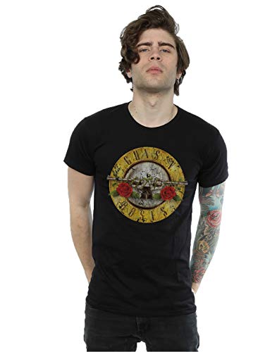 Guns N Roses hombre Vintage Bullet Logo Camiseta Medium Negro