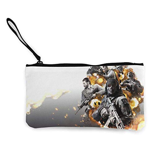 Hdadwy Call Duty Canvas Coin Purse Cremallera Impresión Pequeño Monedero para Mujer Bolso Cosmético