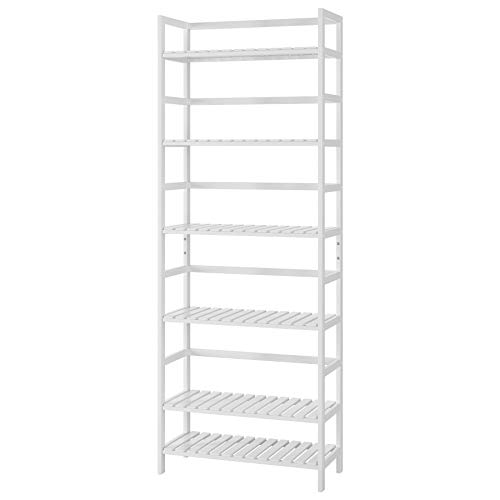 Homfa Estantería Bambú para Baño Bastidores para Plantas Estantería Alta Almacenaje para Cocina de 6 Niveles Blanca 60x26x161cm