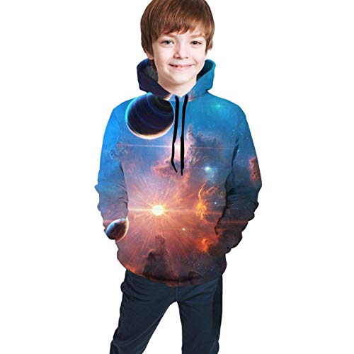 huatongxin Nebula Planet Space Stars Sudaderas con Capucha para niños y niñas Niños Unisex Juventud Adolescente