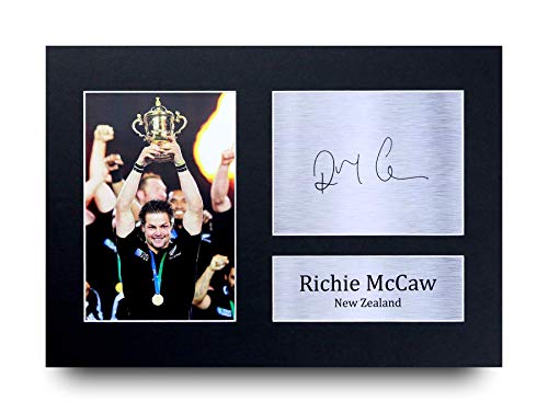 HWC Trading Richie McCaw - Foto de regalo firmada A4, diseño de la Unión de Rugby de Nueva Zelanda