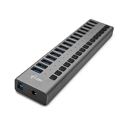 i-tec HUB de 16 Puertos USB A 3.0 con Adaptador de Corriente 90 W, 16x Puerto de Carga USB 3.0