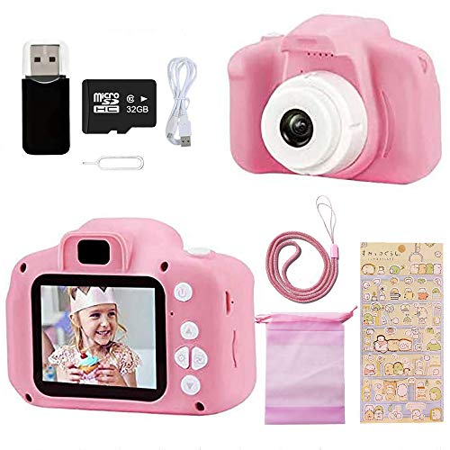 Ibello Cámara Digital para niños con Tarjeta Micro SD 32 GB Cámara de Fotos para niños 1080P Cámara Fotos Infantil Regalo Ideal para Navidad, el día de los Reyes Magos, Cumpleaños