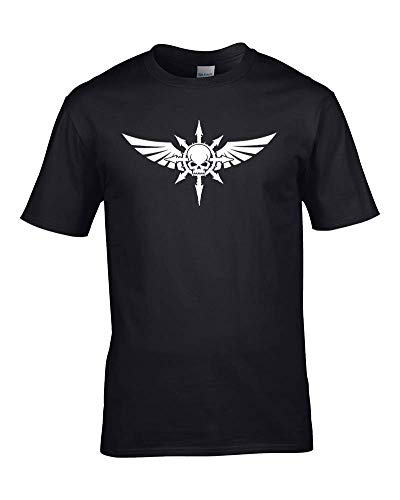 Ice-Tees Chaos Skull- Cool Graphic War Gamer Emblem- Camiseta para hombre de