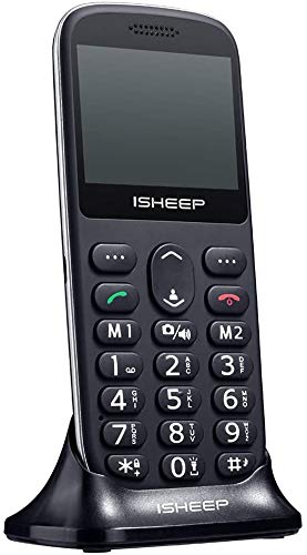 ISHEEP D103 GSM/2G Teléfono móvil con Personas Mayores Teclas Grandes Pantalla de 2,3 Pulgadas con botón SOS