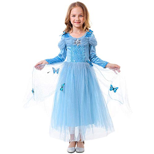 IWEMEK Disfraz de Carnaval Vestido de Cenicienta para Niñas Traje de Princesa Disfraces de Halloween Navidad Cumpleaños Pageant Comunión Cosplay Fiesta 3-4 Años