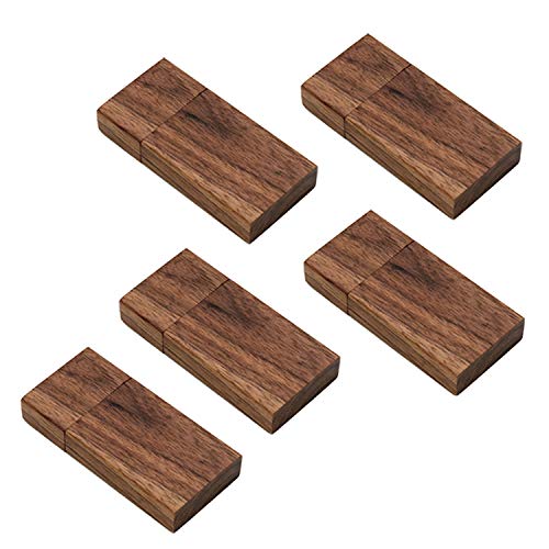 JBOS - Lote de 5 memorias USB de 32 GB de madera, memoria USB de 32 GB, USB Stick de 32 GB de memoria USB para boda, fotógrafo para clientes, suministros de oficina (nogal negro)