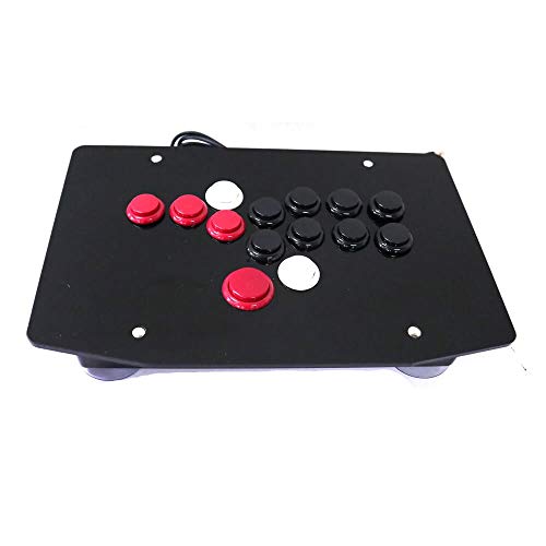 JZYLOVE JINZHIYANG RAC-J503B Todos los Botones Arcade Lucha USB Stick Controller Hitbox Estilo de la Palanca de Mando en Forma for PC (Color : Red and Black)