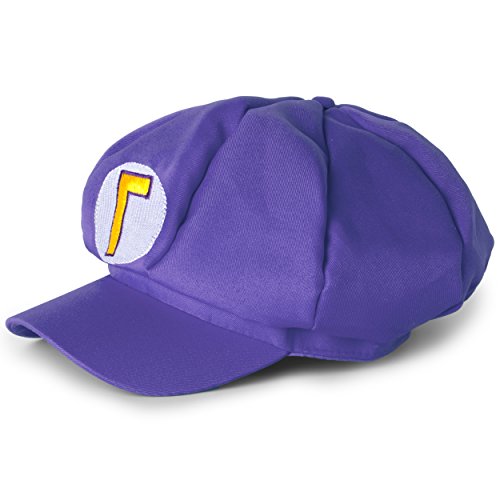 Katara Disfraz de Super Mario Bros. Gorra Clasica de Waluigi Niños Adultos, Carnaval Cosplay, Color Violeta (1659) , color/modelo surtido