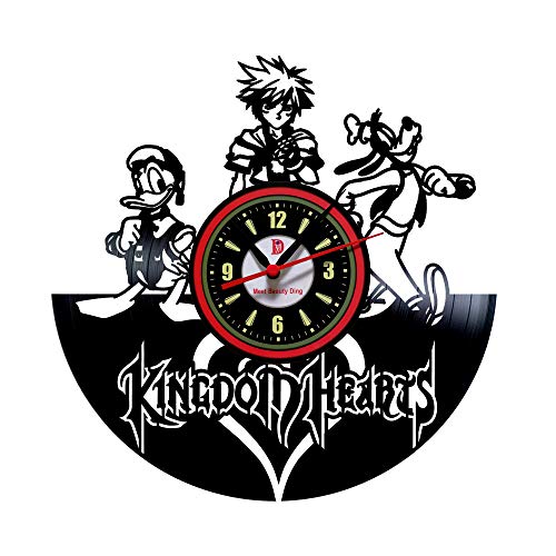 Kingdom Hearts - Reloj de pared de vinilo para decorar tu hogar con arte moderno de Disney, regalo para Navidad, niñas y niños, gana un precio por un comentario