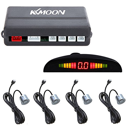 KKmoon Radar Sistema de Sensor de Aparcamiento con LED Retroiluminacion Pantalla + 4 Sensores (Gris)