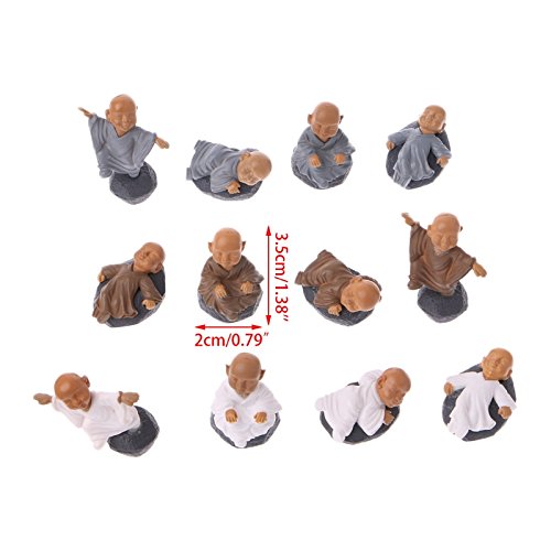 KOFUN Figura de monje adornos Kung fu, juguete de muñeca en miniatura, bonsái, decoración de jardín, 1 unidad, color al azar