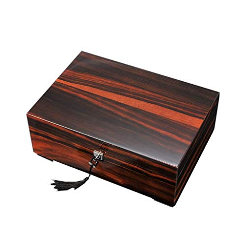 La Casilla 10 De La Red Cristalina Reloj Piano, Pintura, Joyas Caja De Almacenamiento Vitrina De Joyería De Madera, Caja De Colección De Relojes, Caja De Reloj Grande con Cerradura