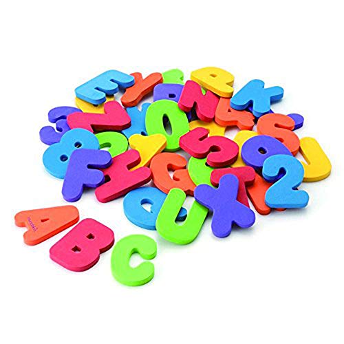 Liamostee 36pcs Kids Educational Toys Floating Multi-Colour Foam Letters Num Toys Baby Bath Toy