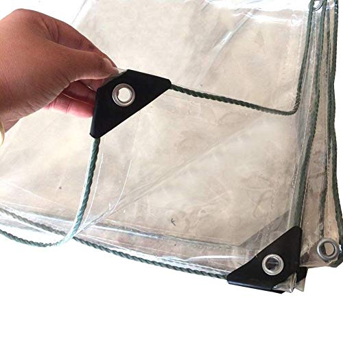 lona alquitranada PVC del Balcón del Jardín Invernadero Lonas Transparentes Impermeables con Ojales, 10 Pies × 36 Pies Servicio Pesado Lona Transparente Engrosada (Size : 3m×11m(10ft×36ft))