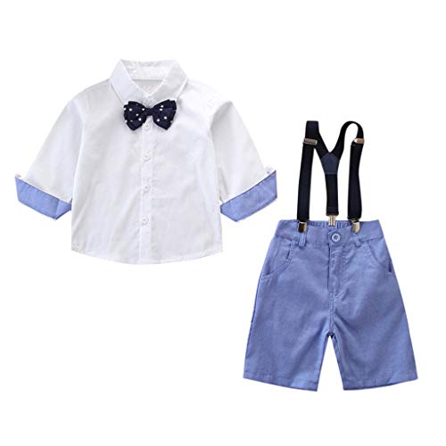 LOPILY Ropa para NiñOs Correa De Camisa De Manga Larga Camiseta Pantalones Trajes Conjunto De Ropa De Color SóLido para Caballero PequeñO De NiñOs De Dos Piezas La Correa Conjunto