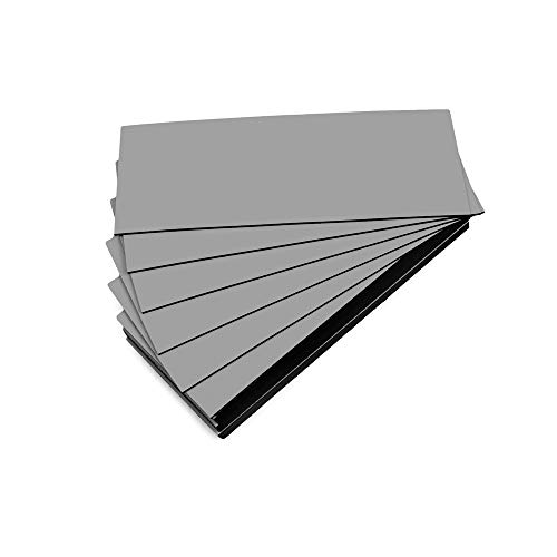 Lote de 25 etiquetas magnéticas de color (gris claro, longitud 10 cm – ancho 4 cm)