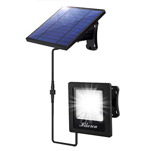 Luz Solar Exterior,Hikeren Lámpara Solar al aire libre,Cable de 5 m,Batería de Gran Capacidad de 4400 mAh,El ahorro de energía,IP65 a Prueba de Agua,Para Jardín,Puerta Principal,Garaje,Techo,etc