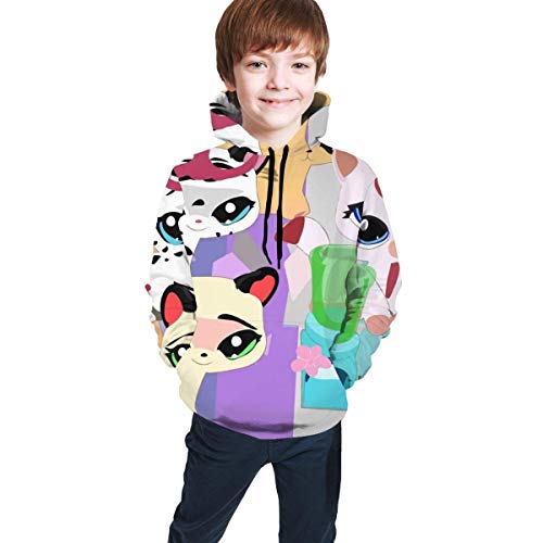 maichengxuan Littlest Pet Shop 3 Novelty Sudaderas con Capucha para Niños Cool para Adolescentes