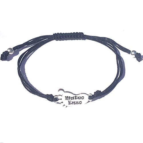 MASBARATA.ES Pulsera DE Hilo con PIE DE Plata DE Ley 925/1000