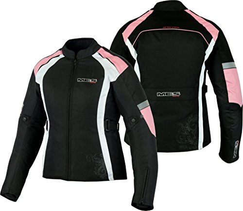 MBSmoto MJ24 Chaqueta moto moto para mujer Touring Chaqueta textil impermeable a prueba de viento (rosa bebé, XL)