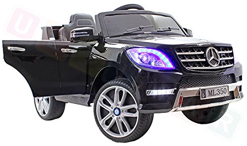 Mercedes ML 350 VIP Negro Black BIG mando a distancia XXL Sonido Luz Radio EKO de asiento de piel correas Niños Auto elektroauto Vehículo