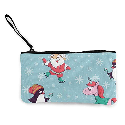 Monedero de la Lona de Las Mujeres, Bolso de la Bolsa de la Cremallera de la Lona del Monedero de la Cartera del Modelo de Papá Noel para el Partido