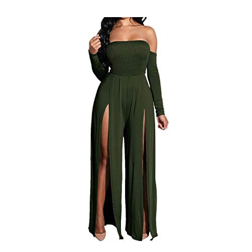 Monos Sexy Jumpsuits Playsuits Vestido de Fiesta Noche de Muslo con Abertura Alta Vestidos de Fiesta Mujer Largos Vestido Coctel Vintage Vestido Manga Larga Vestidos Moda 2019