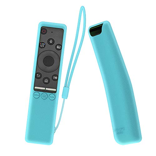 MOSHOU Ajustado Adapta Mando Funda de Silicona Compatible con Samsung UHD 4K Smart TV Bluetooth Remote Control RMCSPR1BP1 / BN59-01312A Anti-caída Carcasa a Prueba de Golpes Cubierta (Luminoso Azul)