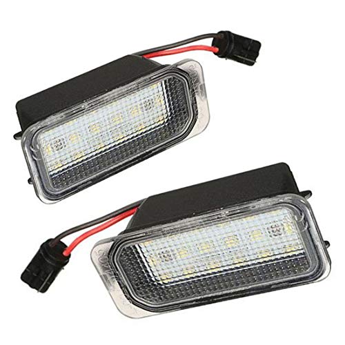 MuChangZi 2Pcs 6000K Blanco 18-SMD LED Conjunto de Luz de la Placa de Matrícula para F/ORD C-MAX Transit Connect Edge Jaguar XJ XF X250