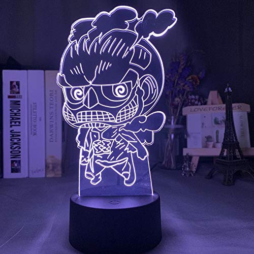 Naruto Animation Serie 3D Luz nocturna lámpara de mesa táctil multicolor mando a distancia borde, versión Q.