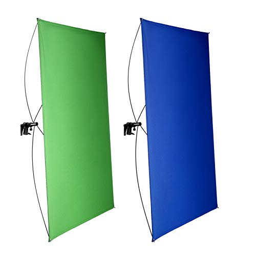 Neewer 100x140cm Pantalla de Fondo Azul/Verde Chromakey 2 en 1 Portátil con 4 Varillas Flexibles Soporte Bolsa Transporte para Transmisión en Vivo Estudio y Videos TikTok Youtube(Soporte No Incluido)