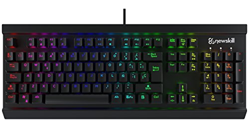 Newskill Thanatos Switch Red - Teclado mecánico gaming (estructura metálica, efectos RGB), color negro