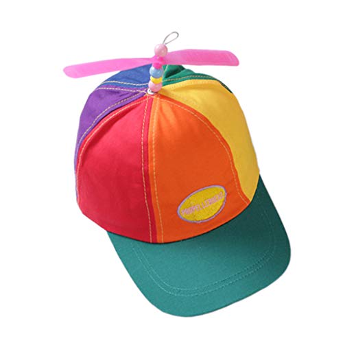 niumanery Adulto Niño Verano Helicóptero Hélice Gorra de béisbol Colorido Patchwork Libélula con Cuentas Fiesta de Cosplay Ajustable Snapback Papá Sombrero C A Niños