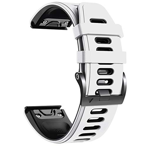 NotoCity Correa Compatible con Fenix 6X Easy Fit 26 mm Pulsera de Silicona para Fenix 6X/Fenix 6X Pro/Fenix 5X/Fenix 5X Plus/Fenix 3/Fenix 3 HR (Negro-Blanco)