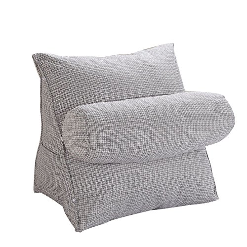 oamore Comodidad Almohada de Lectura Cojín de Soporte Lumbar Almohada de TV - para iPad Lectura electrónica y sofá (Gris Claro, L:55x55x28cm)