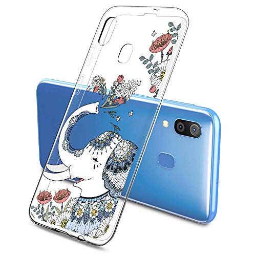 Oihxse Funda Dibujos Animal Lindo Compatible Samsung Galaxy S8+ Plus Carcasa Transparente Clear Silicona TPU Gel Suave Case Ultra Slim Anti-Golpes Anti-Arañazos Protection Cover(Elefante 3)