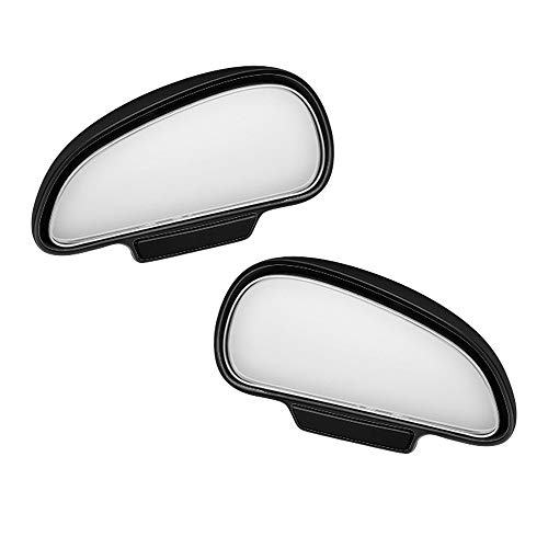 Opaltool 2pcs Espejo de Punto Ciego del Coche de Gran Angular Ajustable Espejo Auxiliar Retrovisor de 360 Grados Espejo Retrovisor Lateral Coche de Curvo para Coche Camión SUV RV Van (Negro)