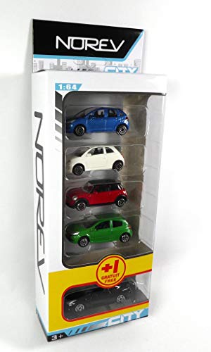 OPO 10 - Conjunto de 5 Coches en Miniatura Norev de 3 Pulgadas (Unos 8 cms) Compatible con Peugeot Citroen FIAT Nissan Mini (316492)