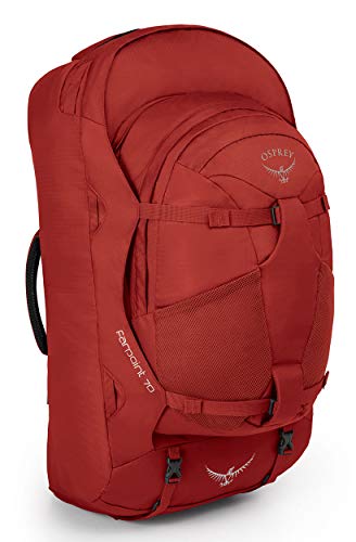 Osprey Farpoint 70 Men's Travel Pack with 13L Detachable Daypack - Jasper Red (M/L)