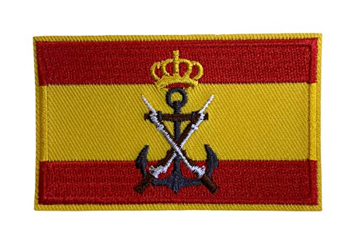 Parche Bandera de España Escudo de la Infanteria de Marina 8x5 cm | Muy Adherentes | Patch Stickers Para Decorar Tu Ropa | Fáciles de Poner en Chaquetas Pantalones Camisas y Objetos de Tela