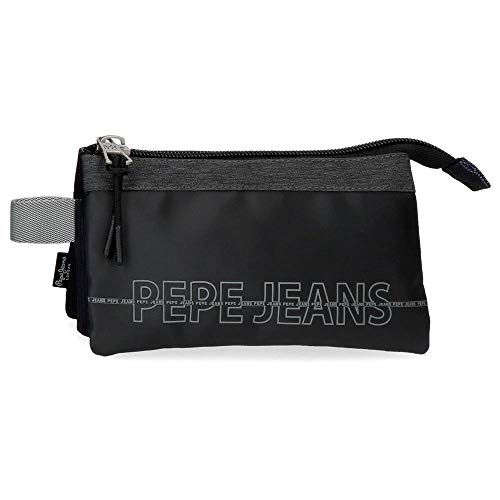 Pepe Jeans Ason Estuche Triple Negro 22x12x5 cms Poliéster