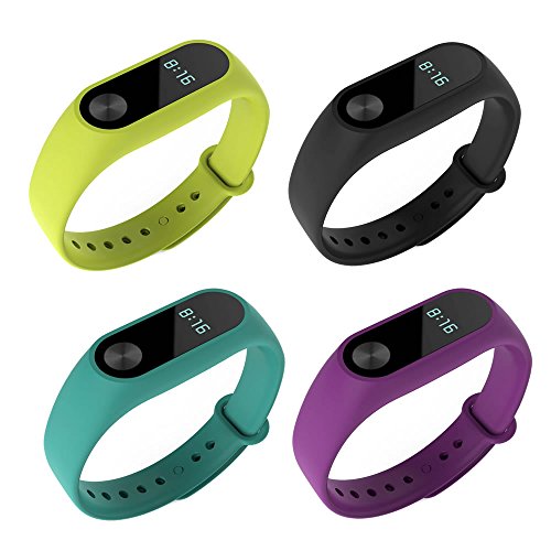 PINHEN Correa para Mi Band 2 - Pulsera de Silicona Banda Suave Multi-Color Recambio Compatible con Xiaomi Mi Band 2 (Mi Band 2 4pcs Set2)