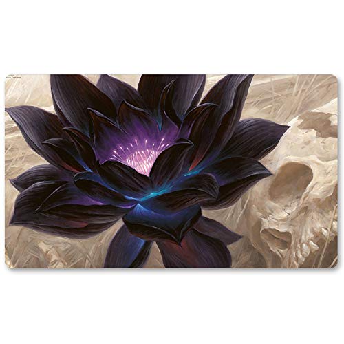 PlayMats - Alfombrilla de juego de mesa MTG para juegos de mesa, con diseño de flor de loto negra, 60 x 35 cm, alfombrilla de ratón para Yugioh Pokemon Magic The Gathering