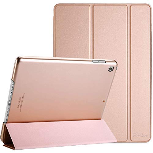 Procase Funda Delgada para iPad 8 2020 y iPad 7 2019 10.2", Carcasa Folio Ligera con Tapa Inteligente/Reverso Translúcido/Soporte para 2020 y 2019 10.2 Inch iPad 8ª / 7ª - Oro Rosado