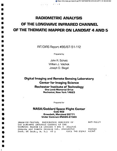 Radiometric analysis of the longwave infrared channel of the Thematic Mapper on LANDSAT 4 and 5 (English Edition)