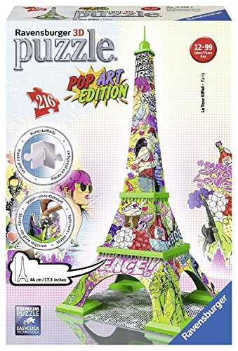 Ravensburger Puzzle 3D 12598 - Puzle en 3D de la Torre Eiffel, edición Pop Art, Multicolor